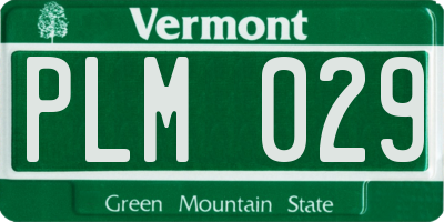 VT license plate PLM029