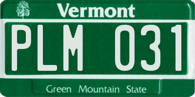 VT license plate PLM031