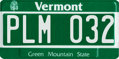 VT license plate PLM032