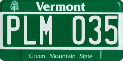 VT license plate PLM035