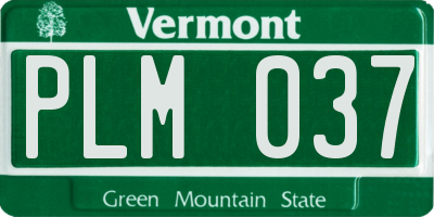 VT license plate PLM037
