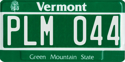 VT license plate PLM044