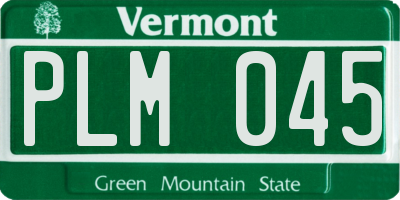 VT license plate PLM045