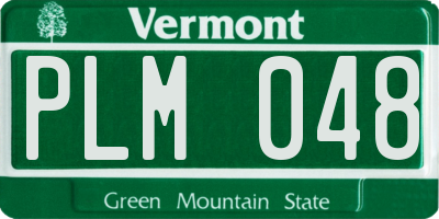 VT license plate PLM048
