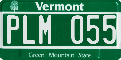 VT license plate PLM055