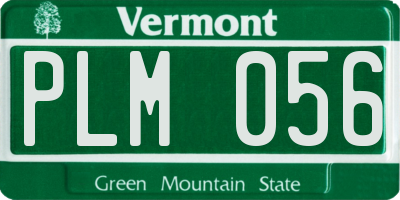 VT license plate PLM056