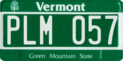 VT license plate PLM057