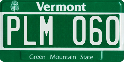 VT license plate PLM060
