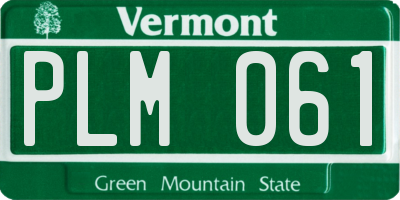 VT license plate PLM061