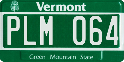 VT license plate PLM064