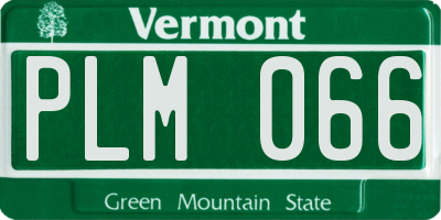 VT license plate PLM066