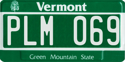 VT license plate PLM069