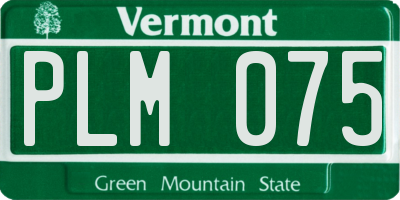 VT license plate PLM075