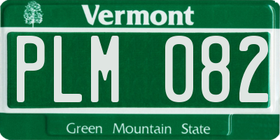 VT license plate PLM082