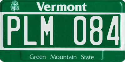 VT license plate PLM084