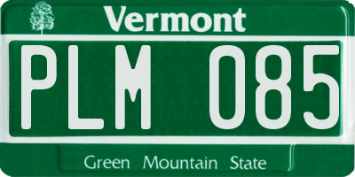 VT license plate PLM085