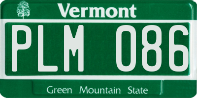 VT license plate PLM086