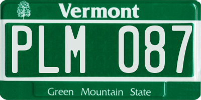 VT license plate PLM087