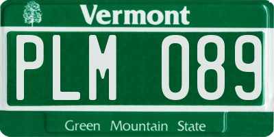 VT license plate PLM089