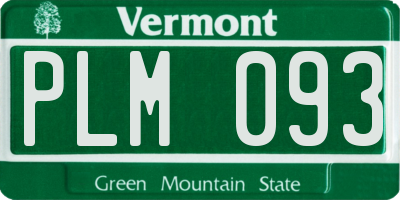 VT license plate PLM093