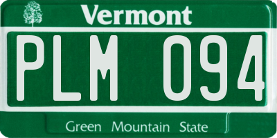 VT license plate PLM094