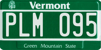 VT license plate PLM095