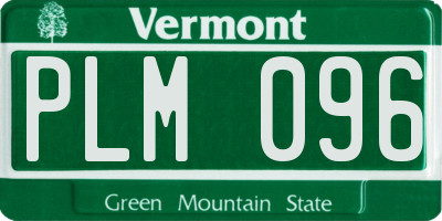 VT license plate PLM096