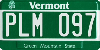 VT license plate PLM097