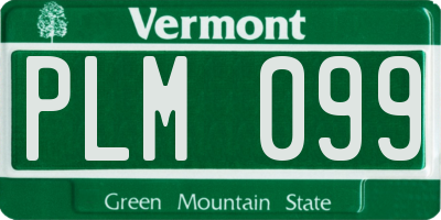 VT license plate PLM099