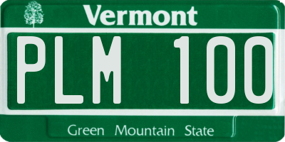 VT license plate PLM100
