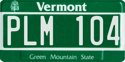 VT license plate PLM104