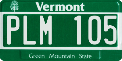 VT license plate PLM105