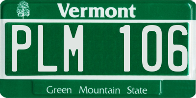 VT license plate PLM106
