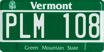 VT license plate PLM108