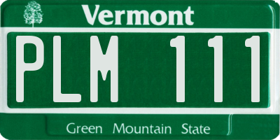 VT license plate PLM111