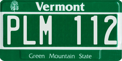 VT license plate PLM112