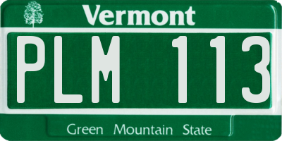 VT license plate PLM113