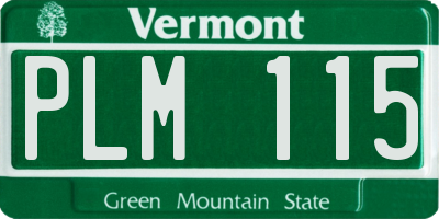 VT license plate PLM115