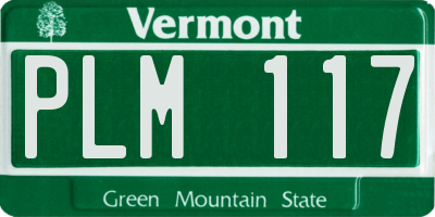 VT license plate PLM117