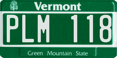 VT license plate PLM118