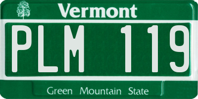 VT license plate PLM119