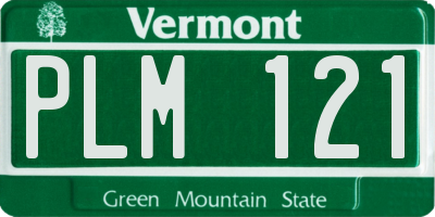 VT license plate PLM121