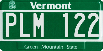 VT license plate PLM122