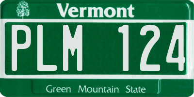 VT license plate PLM124