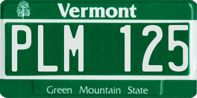 VT license plate PLM125