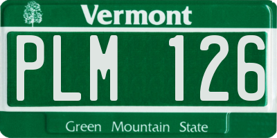 VT license plate PLM126