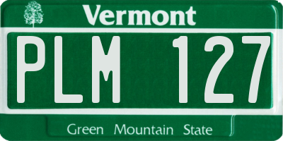 VT license plate PLM127