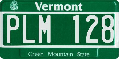 VT license plate PLM128