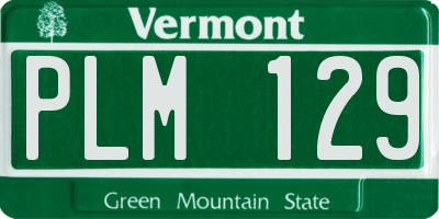 VT license plate PLM129