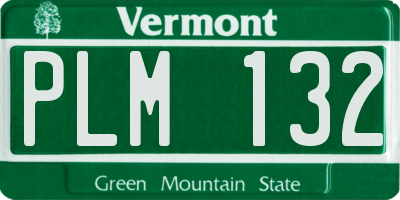VT license plate PLM132